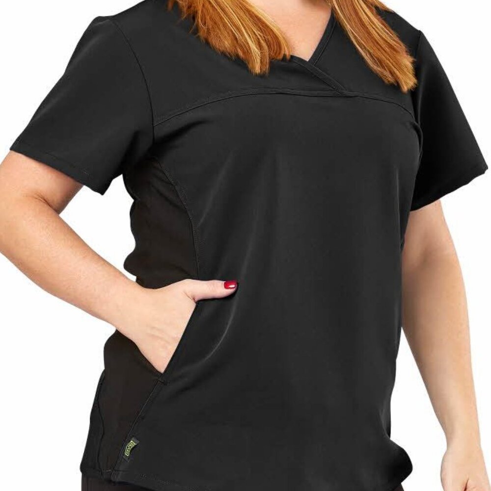 Medline California ave Women's Yoga-Style Stretch Scrub Top with Pockets